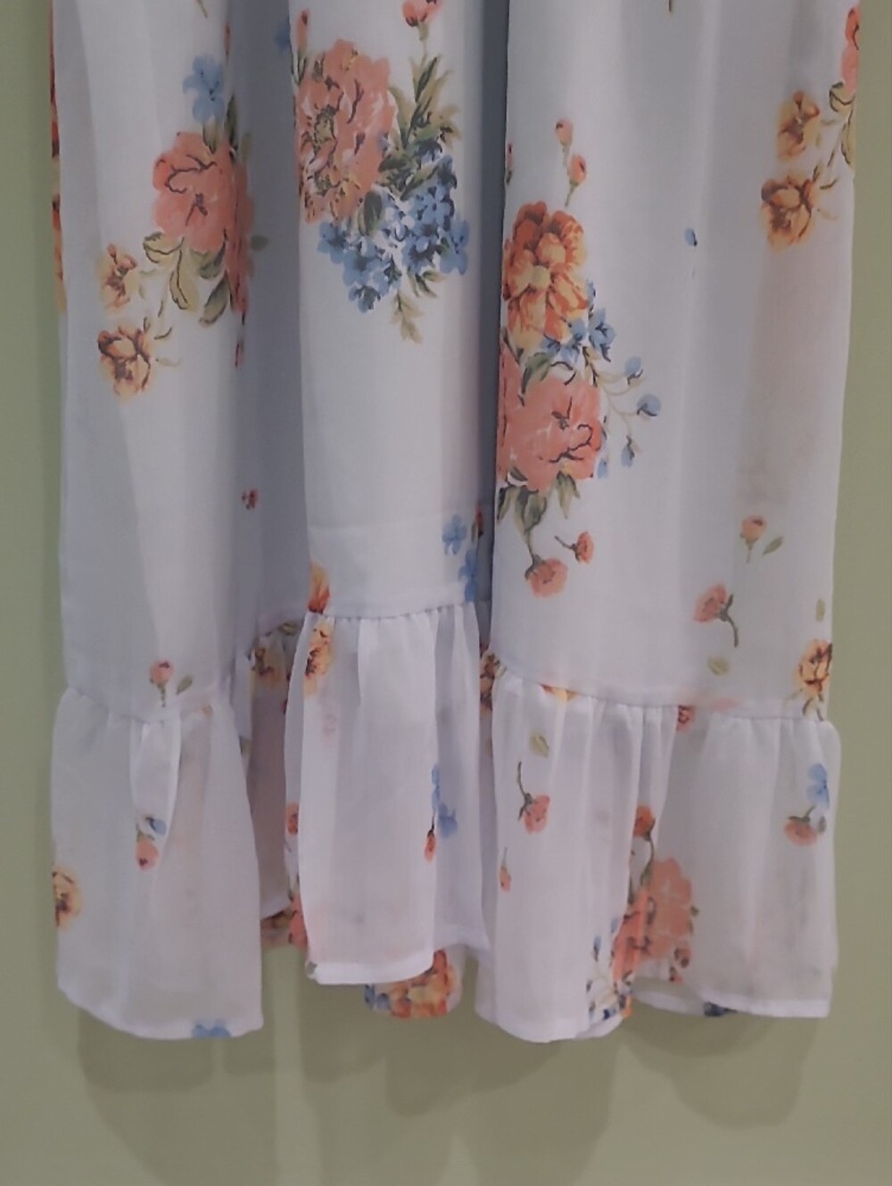 Patrons of Peace Pale Blue Floral Ruffle Maxi Dress - Picture 4 of 7